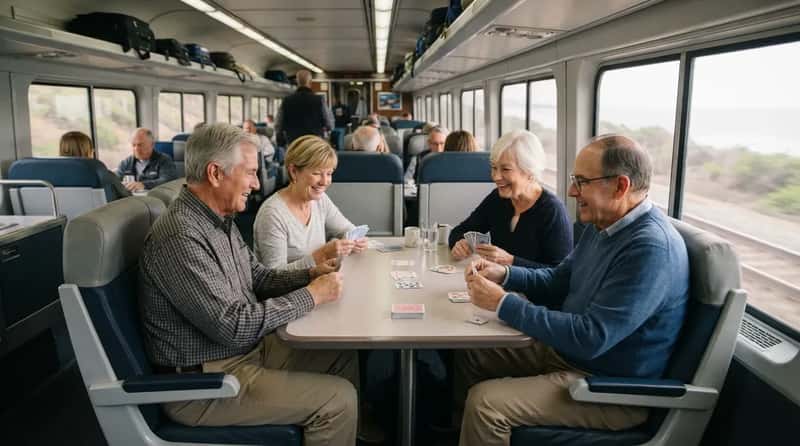 #7 - The Table Seats That Turn a Train Ride Into a Card Game (Image Credits: Gemini)