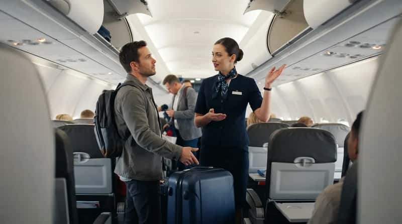 #10 - Asking the Flight Attendant to Lift Your Bag (Image Credits: Gemini)