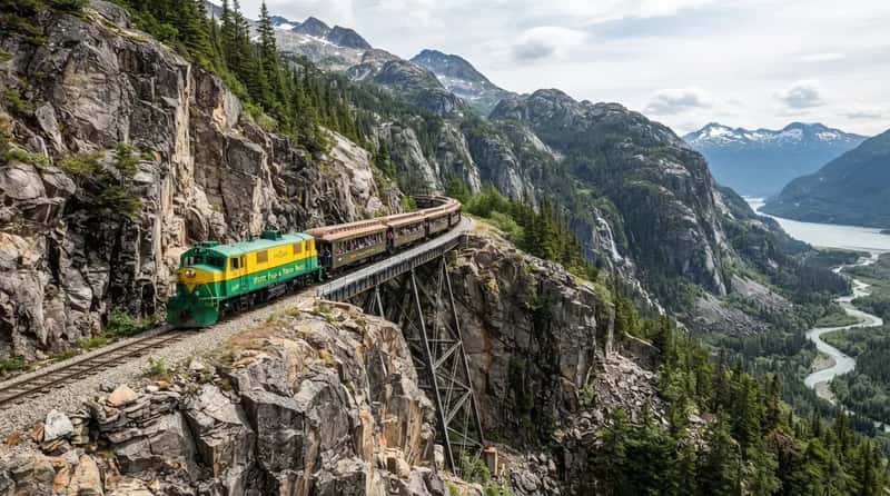 #9 - White Pass & Yukon Route: A Gold Rush Railroad Carved Into Cliffs (Image Credits: Gemini)