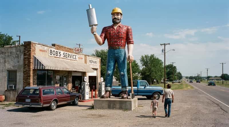 #13 - Muffler Men Towered Over Gas Stations Like Silent Giants (Image Credits: Gemini)