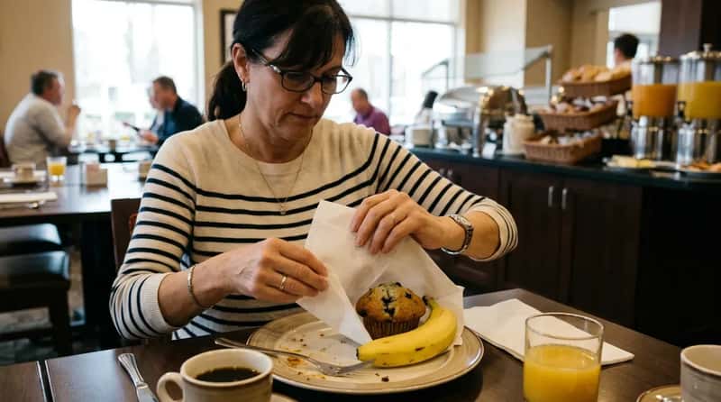#17 - Wrapping Muffins and Bananas in Napkins "For the Road" (Image Credits: Gemini)