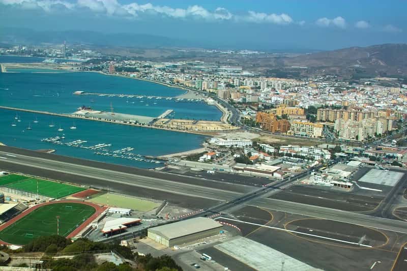 8. Gibraltar International Airport - Where Planes Share a Runway With a Highway (By Dicklyon, CC BY-SA 4.0)