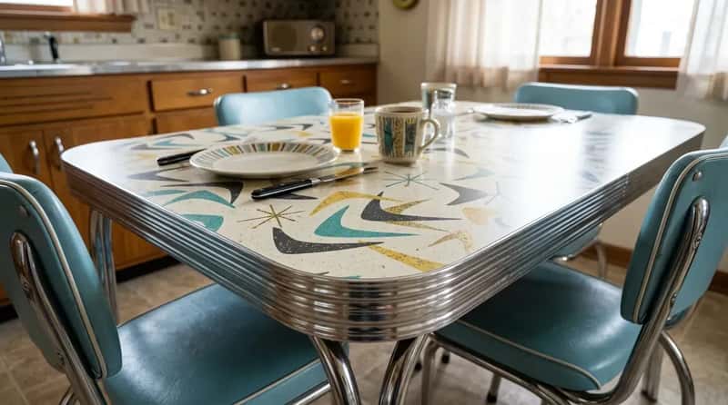 #13 - The Geometric Formica Tabletop With Boomerang or Starburst Patterns (Image Credits: Gemini)