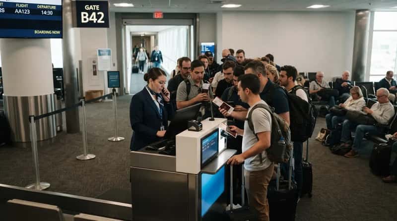 #20 - Hovering at the Podium Won't Save Your Overhead Bin Space (Image Credits: Gemini)