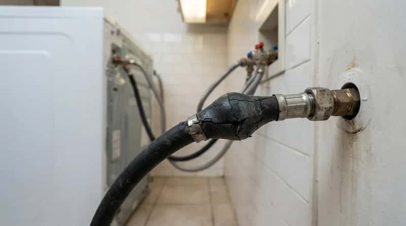 #12 - A Washing Machine Hose That Looks Swollen or Cracked (Image Credits: Gemini)