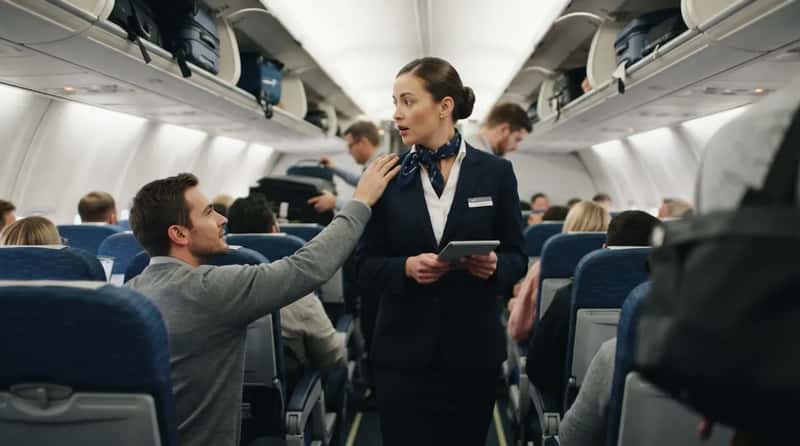 #19 - Tapping a Flight Attendant on the Shoulder (Image Credits: Gemini)