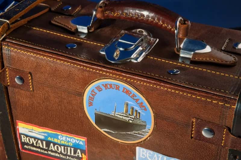 7. Steamer trunk and hotel luggage labels (Image Credits: Unsplash)