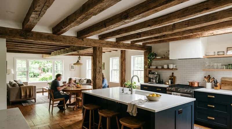 #11 - The Open Kitchen With Exposed Beams: Character That No Renovation Can Fake (Image Credits: Gemini)