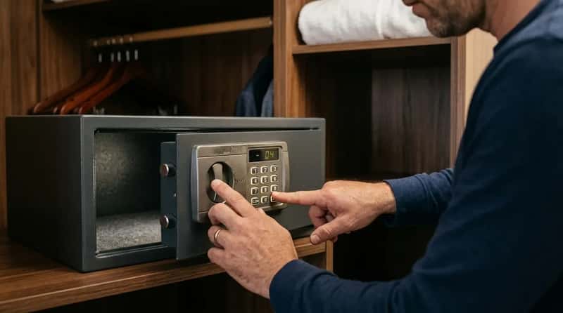 7. Check the Safe With Your Own Code, Not the Default One (Image Credits: Gemini)