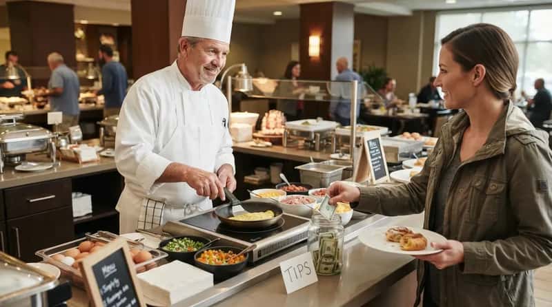 #9 - They Tip the Omelet Cook, Even at a Free Breakfast (Image Credits: Gemini)