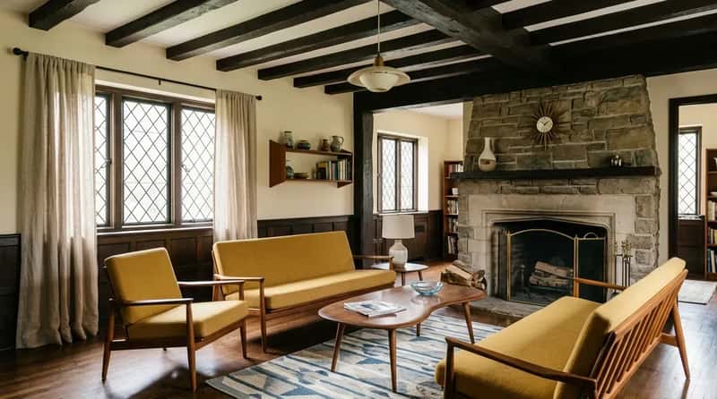 #9 - The Dark Tudor-Style Living Room (Image Credits: Gemini)