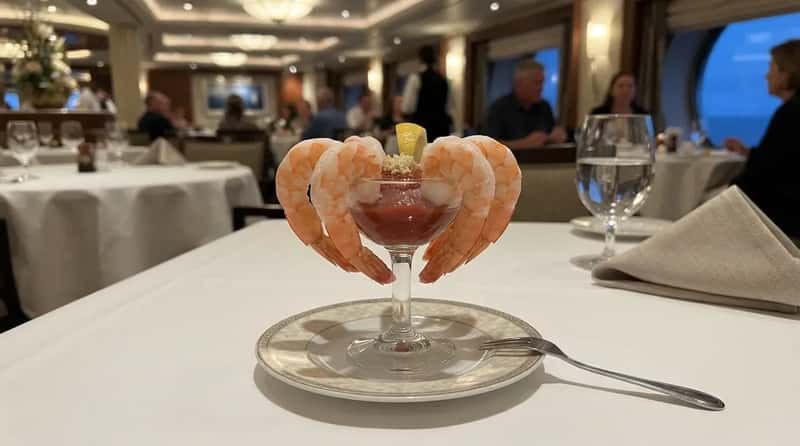#10 - Shrimp Cocktail: A 1950s Cruise Icon, No Longer Guaranteed (Image Credits: Gemini)