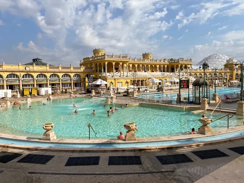 9. Budapest's Széchenyi Baths, Hungary - A Very Crowded Public Pool (Image Credits: Unsplash)