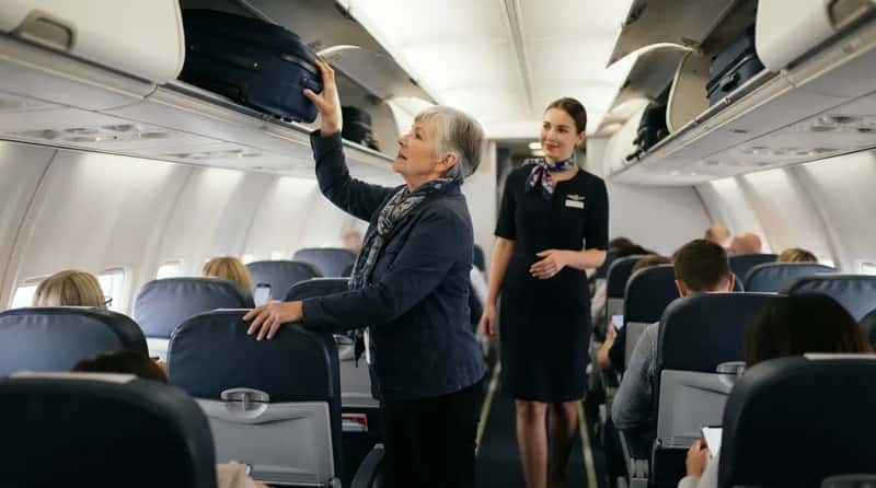#6 - Hovering Near the Overhead Bin Instead of Asking for Help (Image Credits: Gemini)