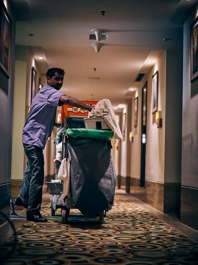 Housekeeping carts can carry germs from one room straight into the next (Image Credits: Unsplash)