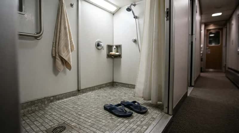 #4 - Shower Shoes for the Sleeper Car Bathroom (Image Credits: Gemini)
