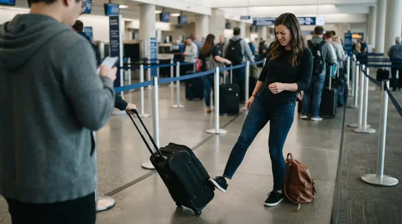 #11 - Letting Their Carry-On Roll Backward Into Someone's Ankles (Image Credits: Gemini)