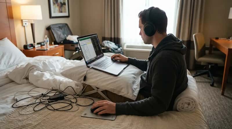#12 - The Desk Setup That Turns a Bed Into an Office (Image Credits: Gemini)