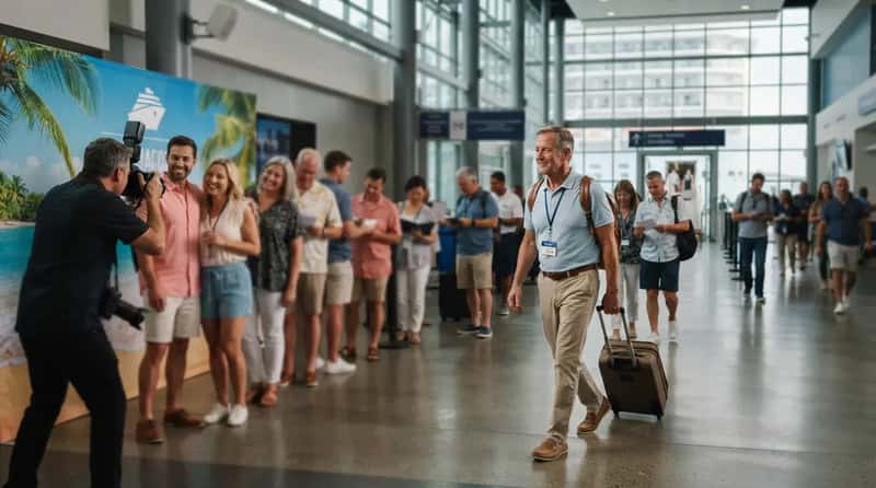 #27 - They Walk Straight Past the Embarkation Photo Line (Image Credits: Gemini)