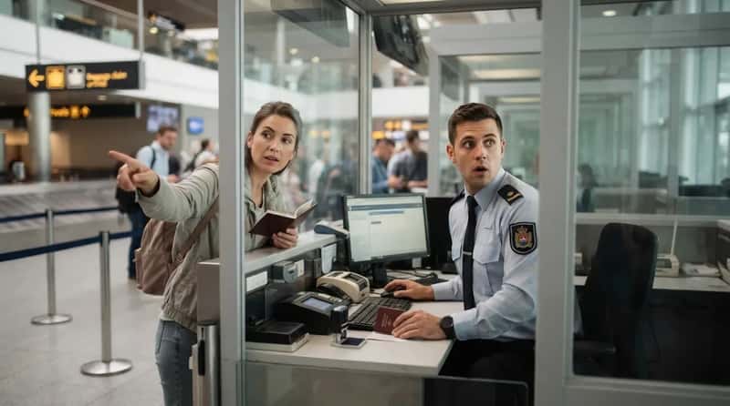 #6 - Asking the Officer for Directions to Baggage Claim (Image Credits: Gemini)