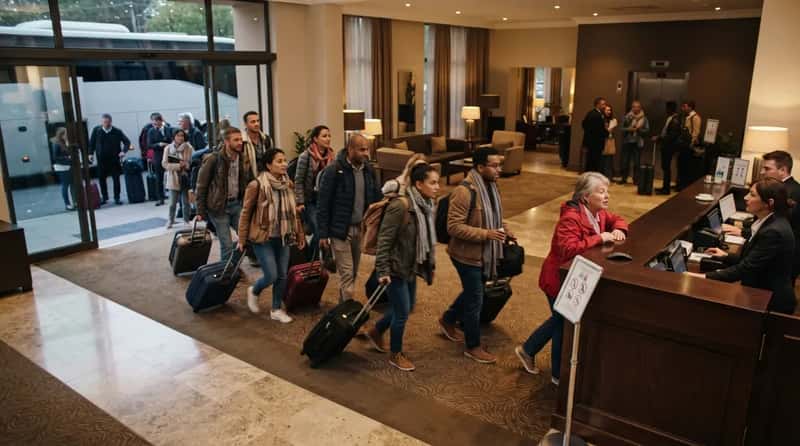 #9 - They Sprint the Group to the Hotel Check-In Line (Image Credits: Gemini)