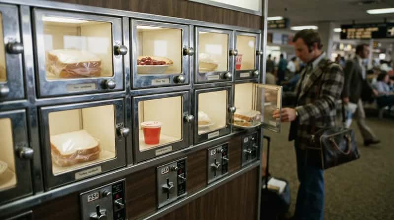 #16 - Automat-Style Coin Slots Dispensed Sandwiches and Pie (Image Credits: Gemini)