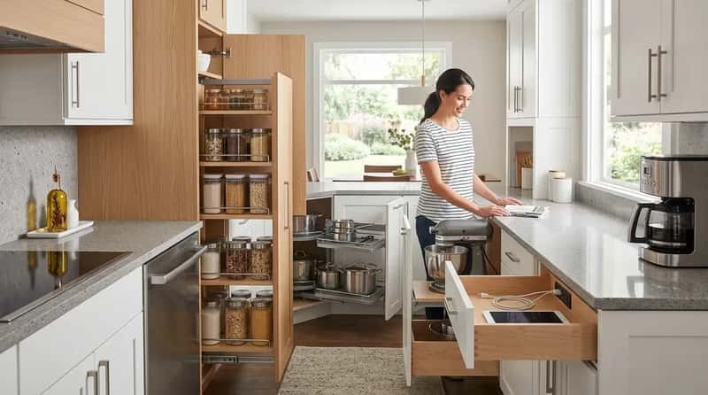 #18 - The Smart Storage Open Kitchen: The Design That Solves Open Concept's Biggest Flaw (Image Credits: Gemini)