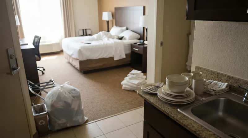 #12 - They Bag the Trash and Stack the Dishes Before Housekeeping Arrives (Image Credits: Gemini)