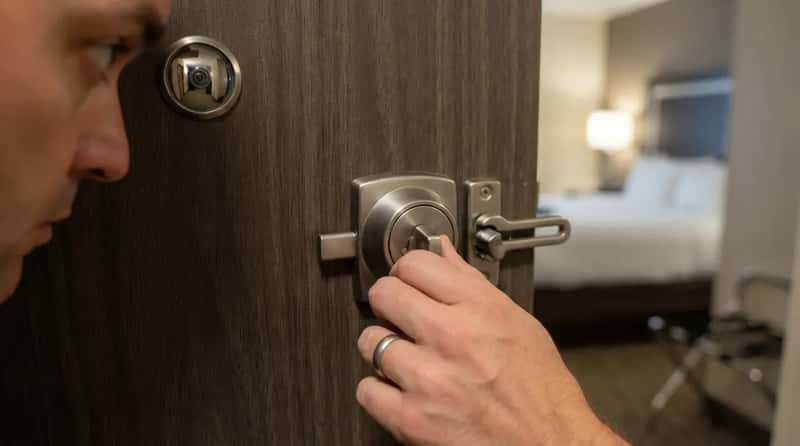 10. Flip the Deadbolt and Test the Peephole (Image Credits: Gemini)