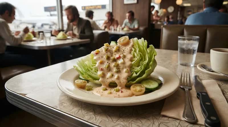 #7 - Iceberg Wedge Salads Came Drenched in Bottled Dressing (Image Credits: Gemini)