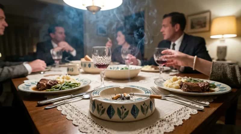 #7 - The Ashtray on the Table That Was Designed to Match the China Pattern (Image Credits: Gemini)