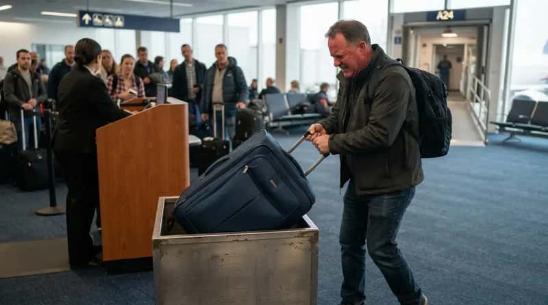 20. Cramming a carry-on past the real size limit (Image Credits: Gemini)