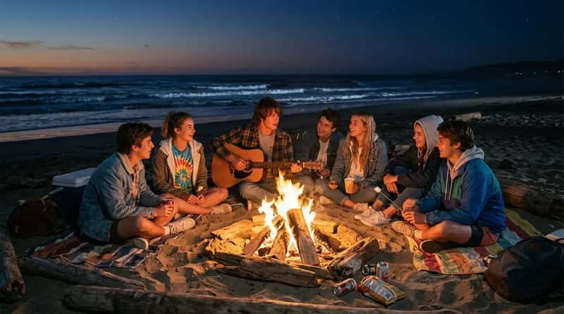 #21 - Beach Bonfires After Dark (Image Credits: Gemini)