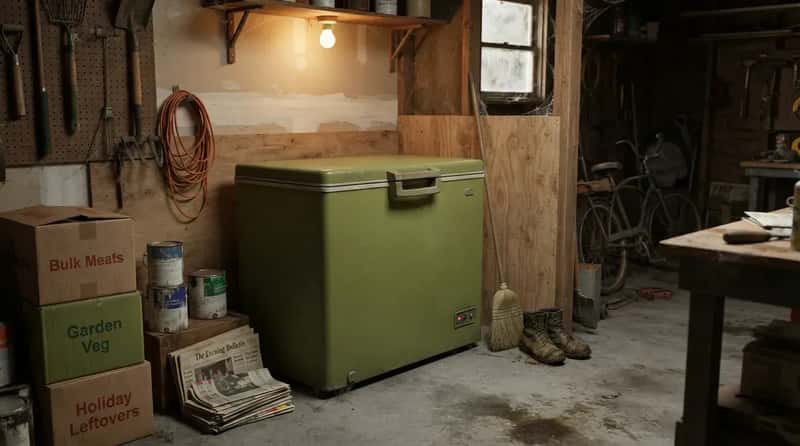 #25 - An Avocado Green Chest Freezer Humming in the Corner (Image Credits: Gemini)