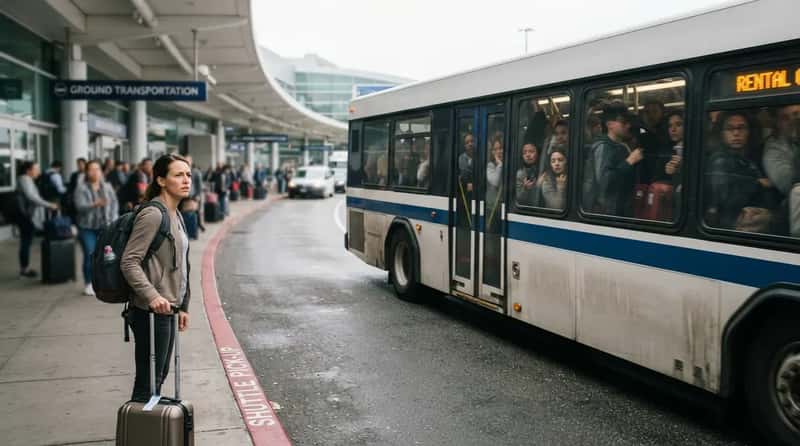 #8 - Rental Car Shuttle Buses: The Full Bus That Drives Right Past You (Image Credits: Gemini)