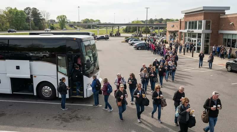 #9 - A "Quick" Bathroom Stop Isn't Quick With 40 People Onboard (Image Credits: Gemini)