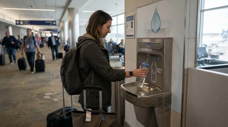 #8 - They Bring an Empty Water Bottle and Fill It After Security (Image Credits: Gemini)