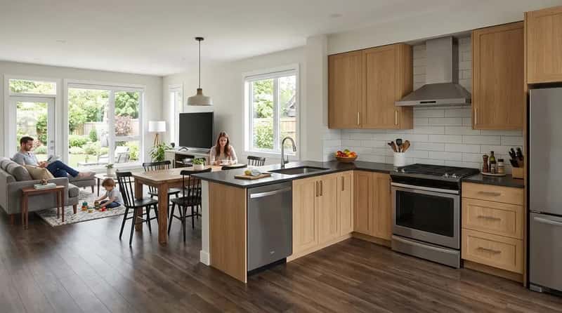 #21 - The L-Shaped Open Kitchen: The Workhorse Design That Never Gets Enough Credit (Image Credits: Gemini)