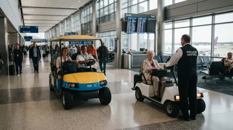 #3 - Golf-Cart Rides to the Gate When Wheelchair Assistance Is Free (Image Credits: Gemini)