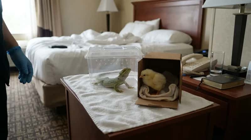 13. A Pet Lizard and a Baby Chick, Both Alive and Well (Image Credits: Gemini)