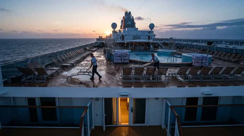 #7 - The Pool Deck Above You Turns Into an Alarm Clock (Image Credits: Gemini)