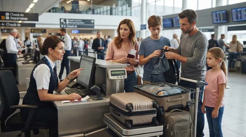 #2 - Splitting One Family's Luggage Weight Across Everyone's Tickets Without Saying So (Image Credits: Gemini)