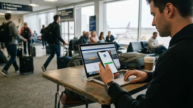 #17 - Logging Into Your Bank App on Airport Wi-Fi (Image Credits: Gemini)