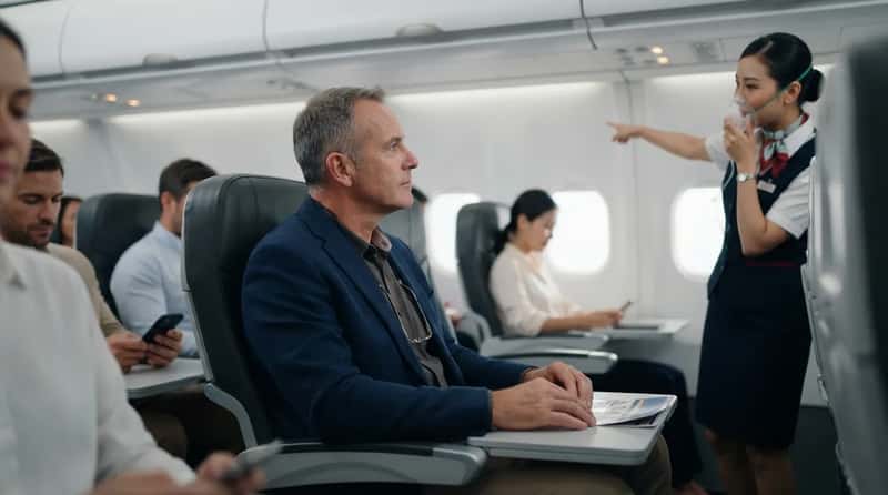 #2 - They Actually Watch the Safety Briefing, Even on Flight 200 (Image Credits: Gemini)