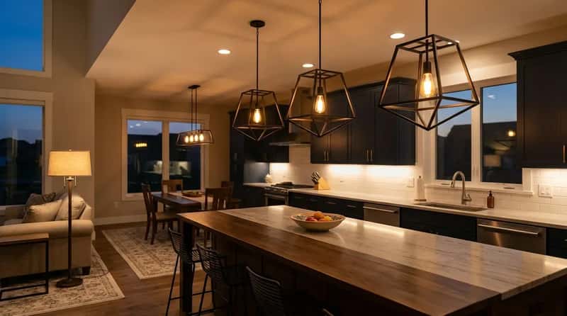 #16 - The Layered Lighting Open Kitchen: The Detail That Changes Everything From 20 Feet Away (Image Credits: Gemini)