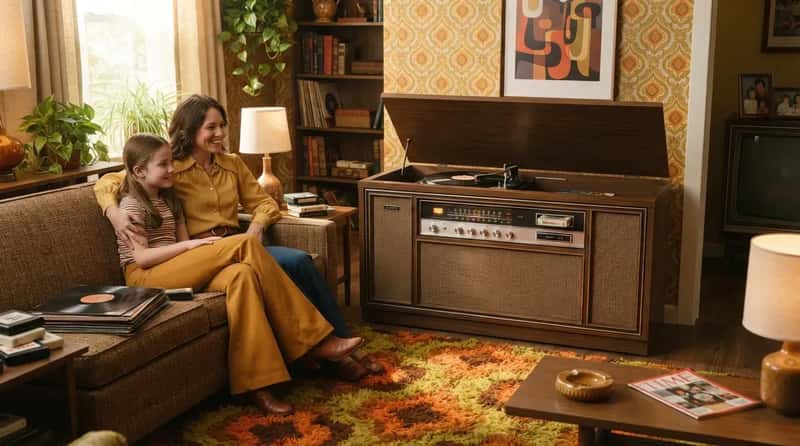 #9 - Console Stereos and 8-Track Tapes as the Living Room Centerpiece (Image Credits: Gemini)