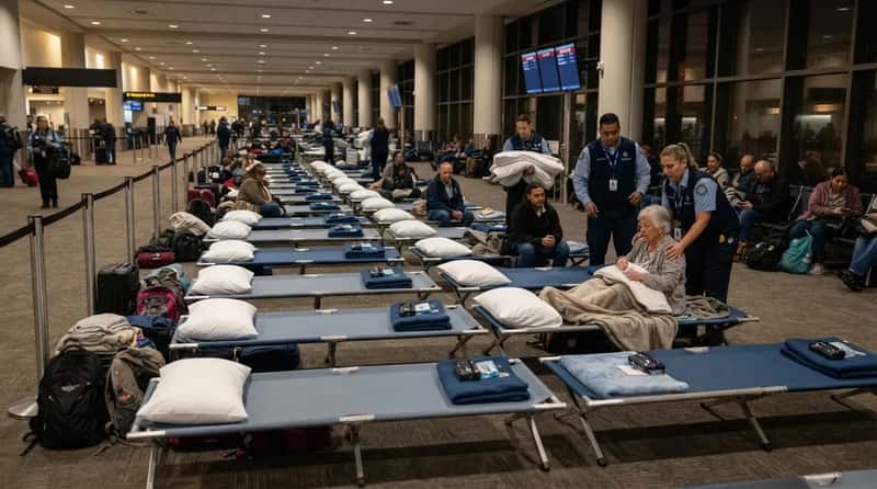 19. Cots and rest areas get organized by staff, not left to passengers (Image Credits: Gemini)