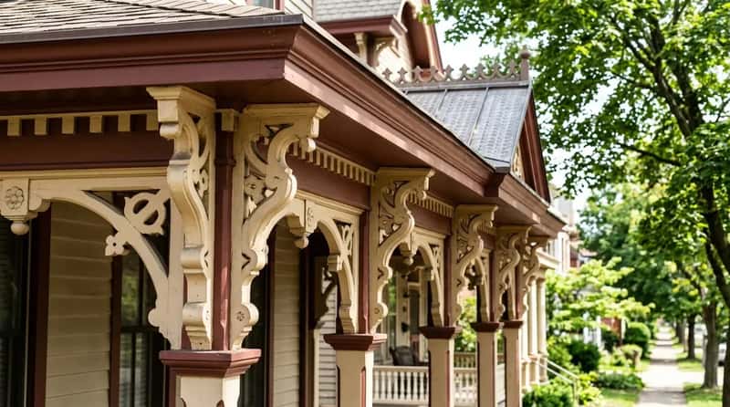 #16 - Ornate Sawn-Wood Porch Brackets (Image Credits: Gemini)