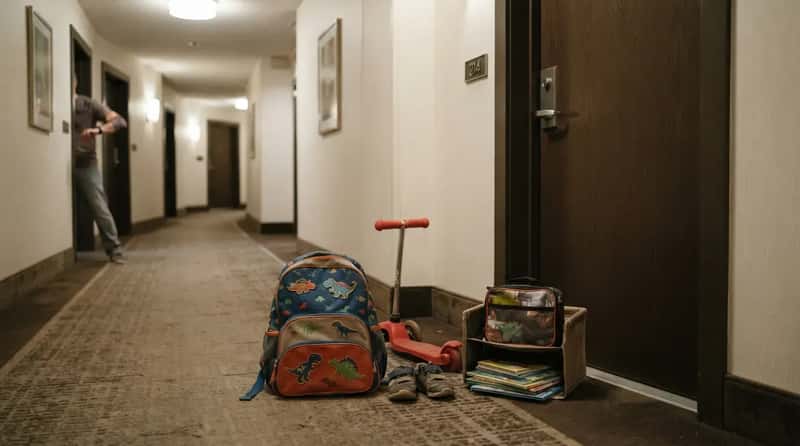 #6 - A Kid's Backpack Waiting for the School Bus (Image Credits: Gemini)