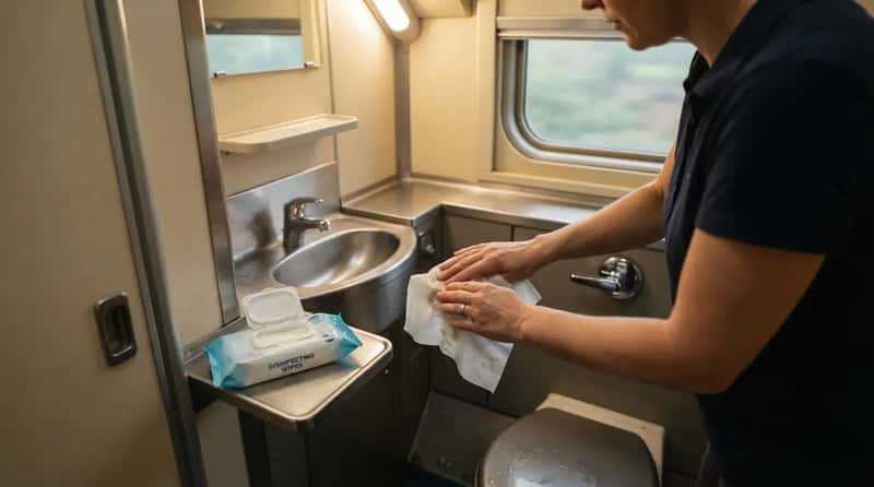 12. They Pack Disinfecting Wipes for Shared Bathrooms (Image Credits: Gemini)